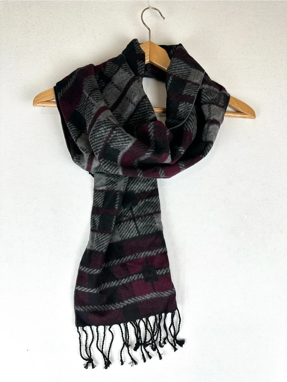 Club Room 100% Silk Plaid Scarf Unisex NWT Old Money Quiet Luxury